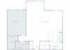 Harbor Hill A6 floor plan 1 bed 1 bath 2D